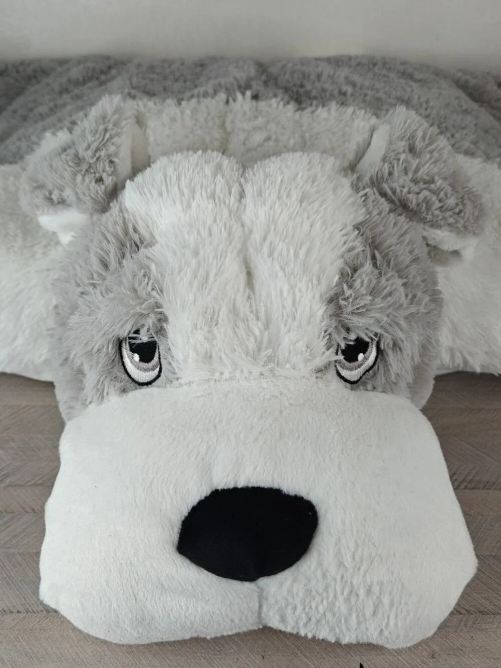 Kellytoy Pillow Chums Large Bulldog Plush Toy Pillow Combo Gray/White 32